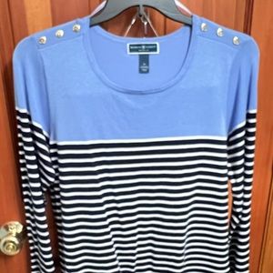 Karen Scott 1X soft knit blue long sleeve sweater new with tags.